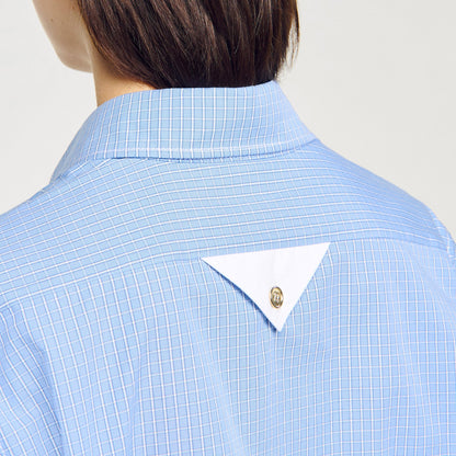 Rosita Oversized Check Shirt Ciel / Blanc