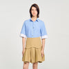 Rosita Oversized Check Shirt Ciel / Blanc