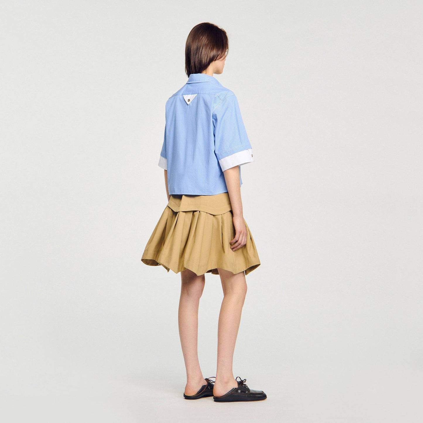 Rosita Oversized Check Shirt Ciel / Blanc