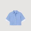 Rosita Oversized Check Shirt Ciel / Blanc