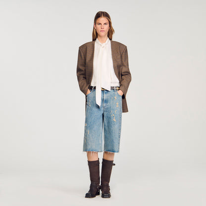 Ambra Silk Lavallière Shirt Ecru