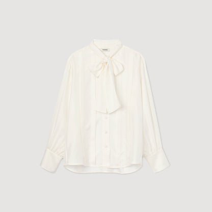 Ambra Silk Lavallière Shirt Ecru