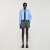Seraphine Cropped Shirt With Detachable Tie Blue