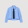 Seraphine Cropped Shirt With Detachable Tie Blue