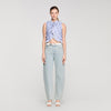 Margot Ruffled Striped Shirt Bleu / Marine