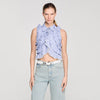 Margot Ruffled Striped Shirt Bleu / Marine