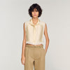 Marielle Cropped Shirt With Lace Details Ecru