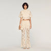 Ame Cropped Floral Guipure Shirt Ecru
