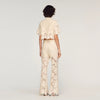 Ame Cropped Floral Guipure Shirt Ecru