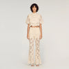 Ame Cropped Floral Guipure Shirt Ecru
