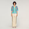 Solange Flower Print Shirt Green / Purple