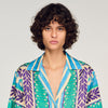 Solange Flower Print Shirt Green / Purple