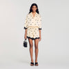 Odyssae Cropped Floral Embroidered Shirt Vanilla