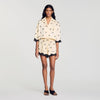 Odyssae Cropped Floral Embroidered Shirt Vanilla