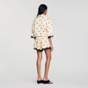 Odyssae Cropped Floral Embroidered Shirt Vanilla