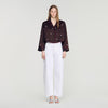 Kalinda Shirt with beads and rhinestones Brown