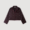 Kalinda Shirt with beads and rhinestones Brown