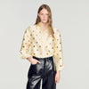 Jupitera Openwork Rhinestone Shirt Vanilla