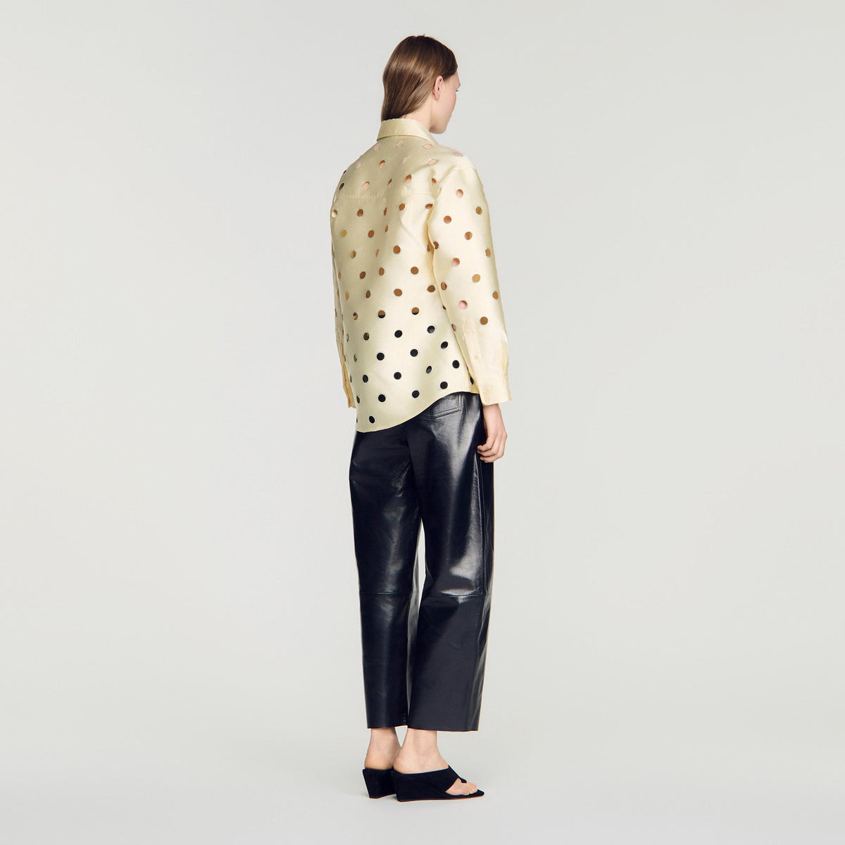 Jupitera Openwork Rhinestone Shirt Vanilla