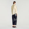 Jupitera Openwork Rhinestone Shirt Vanilla