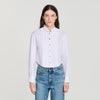 Abigail Pleated shirt with origami collar White