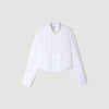 Abigail Pleated shirt with origami collar White