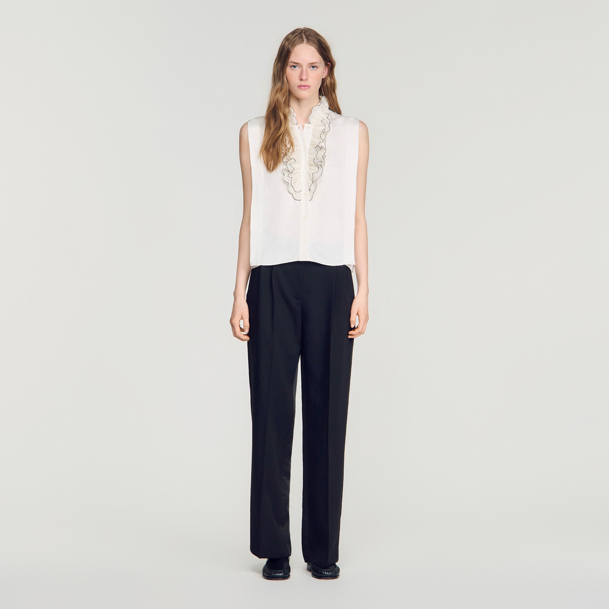 Citroria Ruffled Collar Shirt Ecru