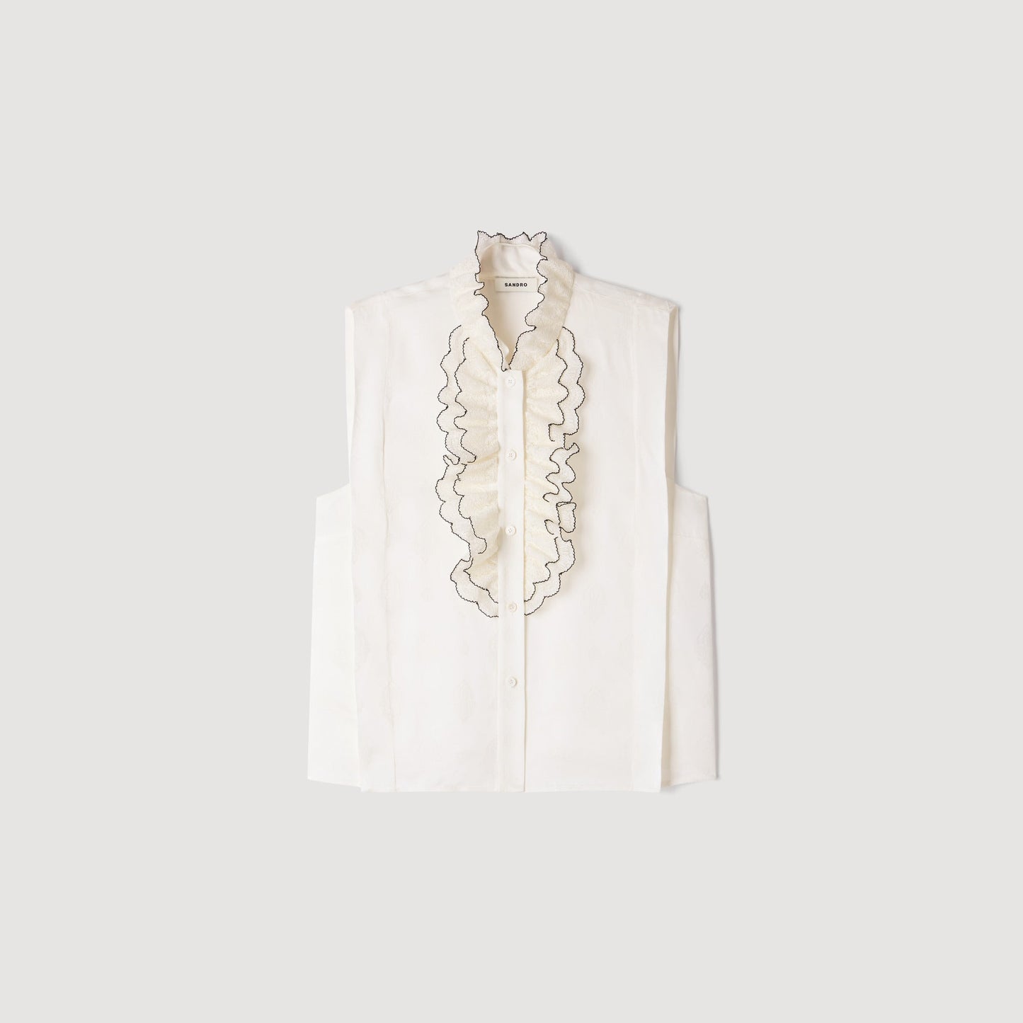 Citroria Ruffled Collar Shirt Ecru