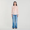 Miraluna Striped tie-neck shirt Light Pink
