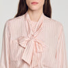 Miraluna Striped tie-neck shirt Light Pink