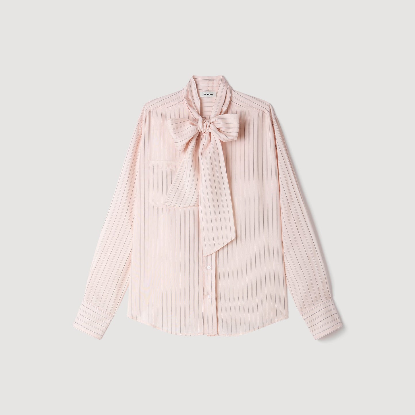 Miraluna Striped tie-neck shirt Light Pink