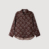 Salinara Floral print silk shirt Brown