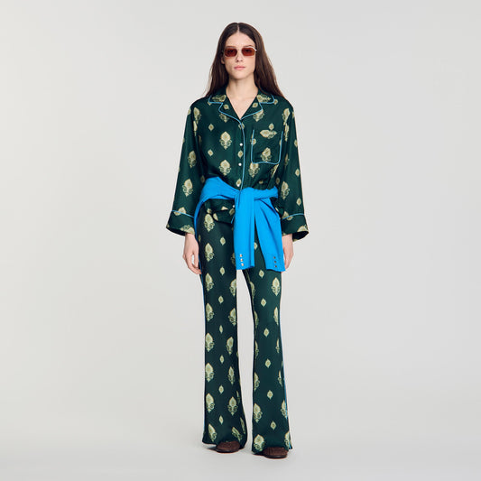 Paprika Paisley print pyjama shirt Green