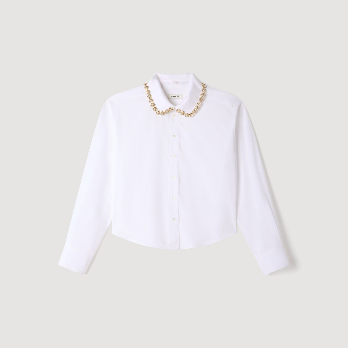 Ema Jewel collar shirt White
