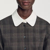 Dakota Check shirt with contrast collar Dark Grey