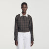Dakota Check shirt with contrast collar Dark Grey