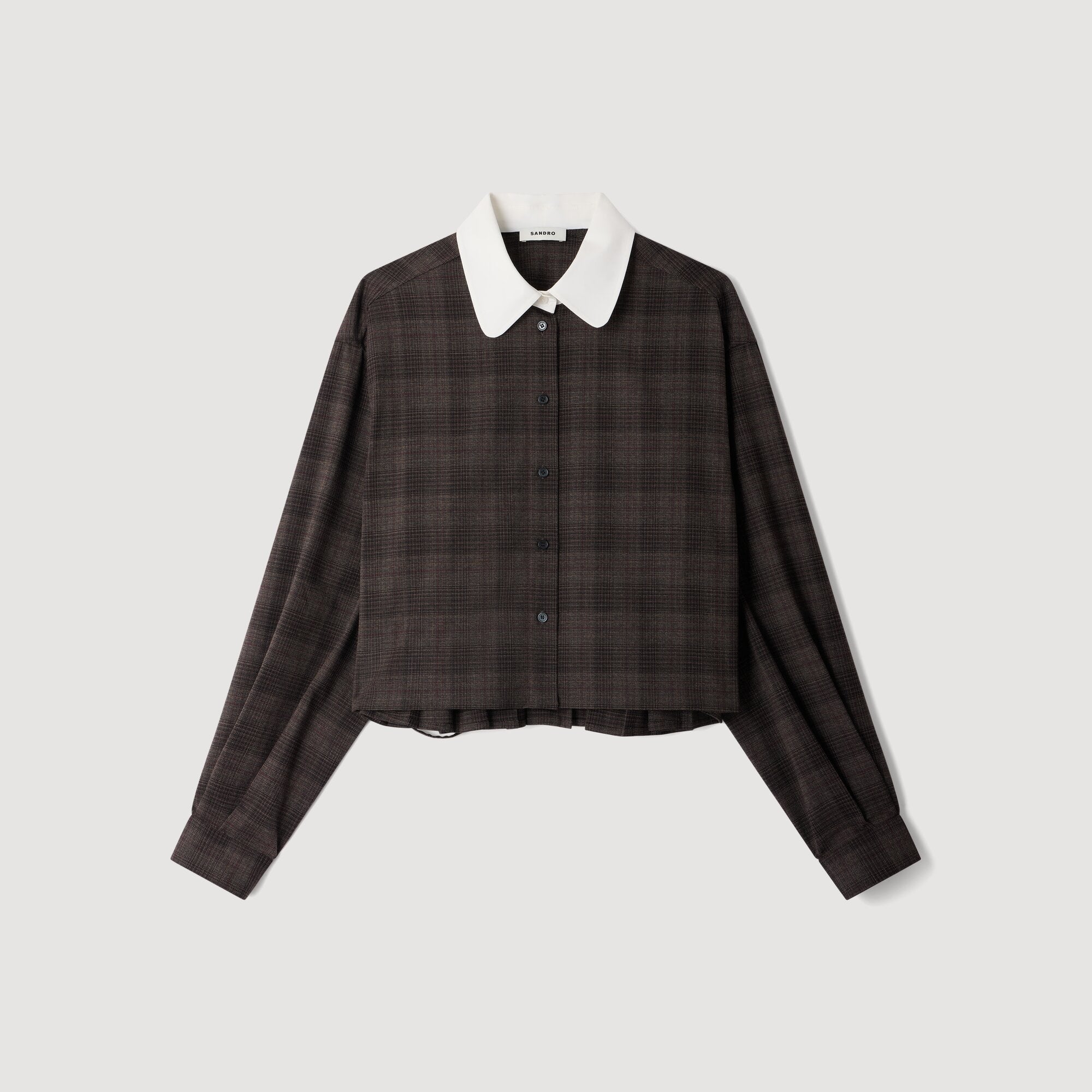 Dakota Check shirt with contrast collar Dark Grey