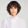 Hortense Silk shirt with gathered collar White