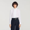 Hortense Silk shirt with gathered collar White