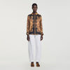 Harlow Scarf print silk shirt Black / Ocher