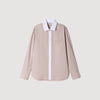 Natalya Striped shirt with contrast collar Beige