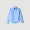 Suzanne Jewellery detail satin shirt Sky Blue