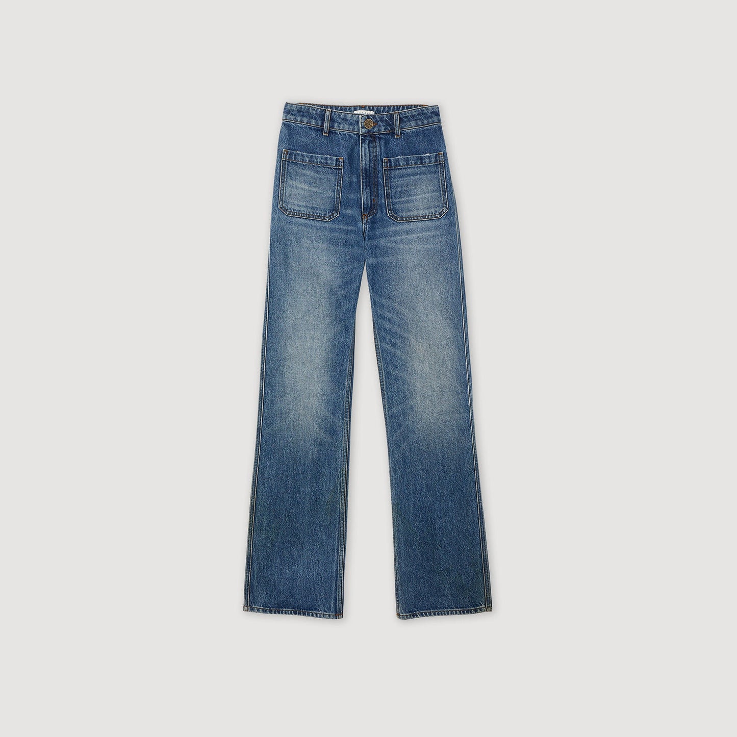 Flared Faded Jeans Blue Jeans