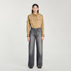 Low-Waisted Straight-Leg Jeans Grey