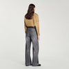 Low-Waisted Straight-Leg Jeans Grey