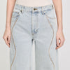 Jeans With Rhinestone Stripes Light Bu Jean
