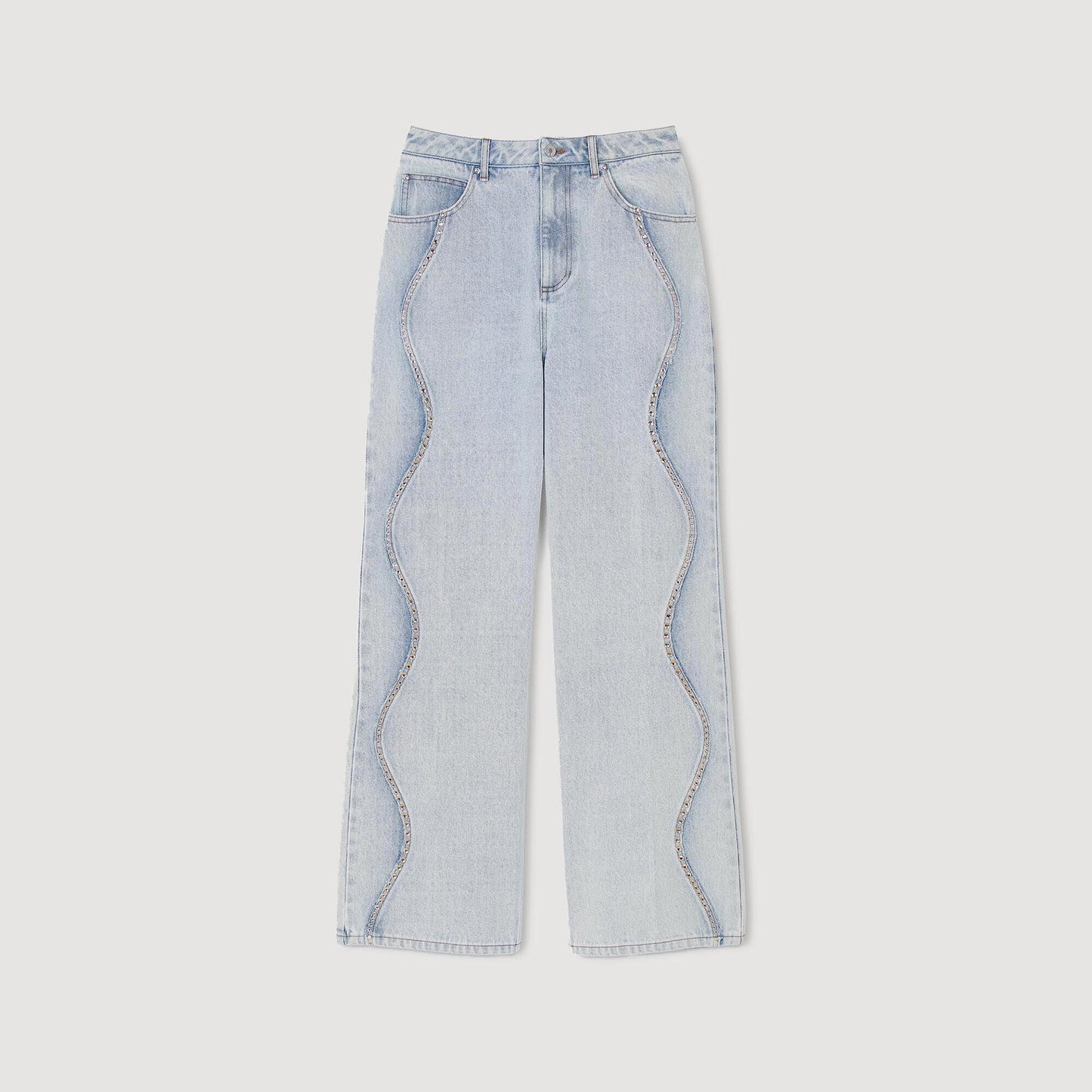 Jeans With Rhinestone Stripes Light Bu Jean
