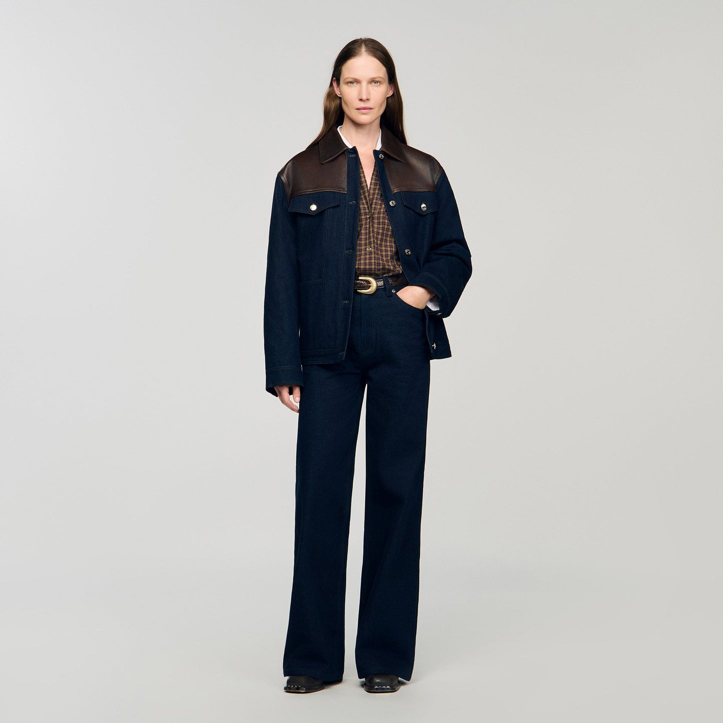 Raph Wide-Leg Raw Jeans Blue Jean