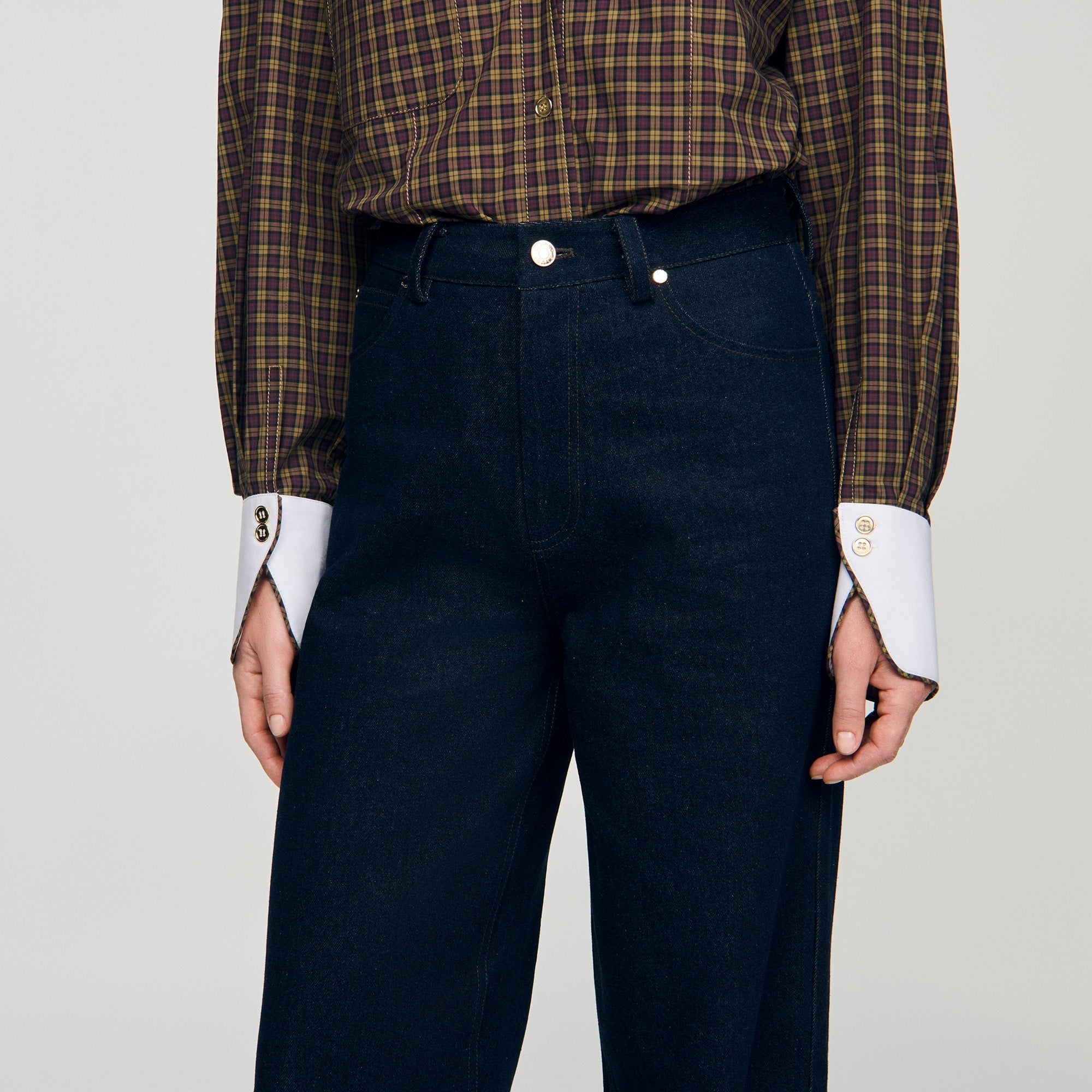 Raph Wide-Leg Raw Jeans Blue Jean