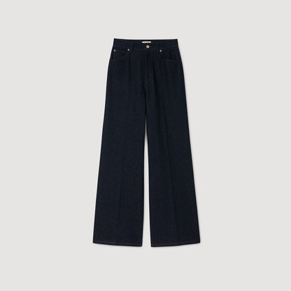 Raph Wide-Leg Raw Jeans Blue Jean